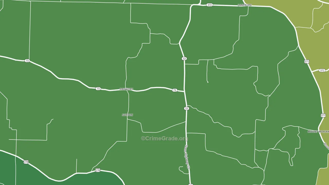 Sutton, AR Map of Drug-Related Crime Rates