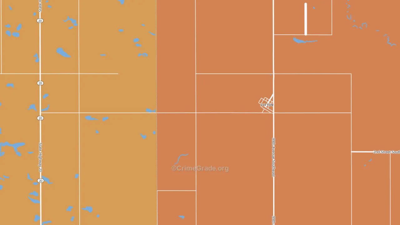Sutton, ND Map of Drug-Related Crime Rates