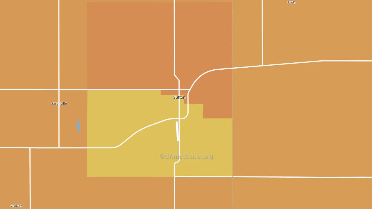 Sutton, NE Map of Drug-Related Crime Rates