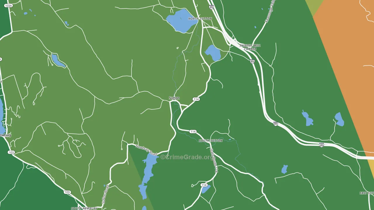 Sutton, NH Map of Drug-Related Crime Rates