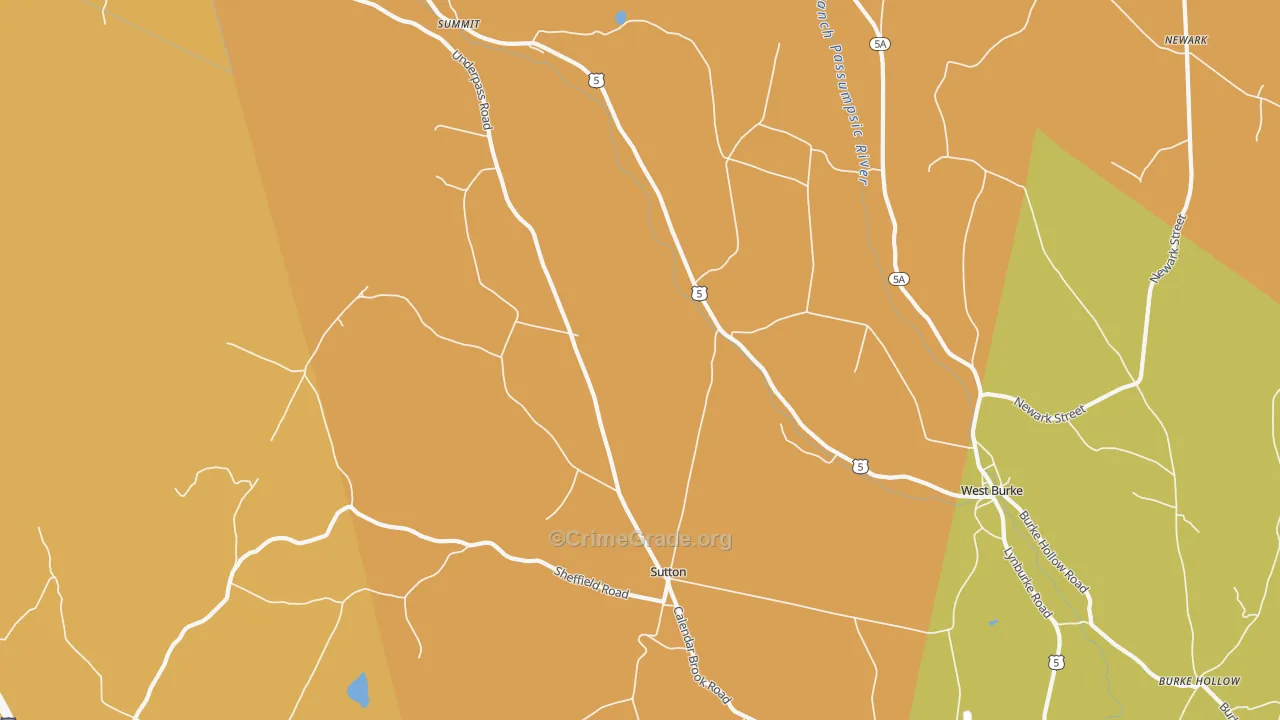 Sutton, VT Map of Drug-Related Crime Rates