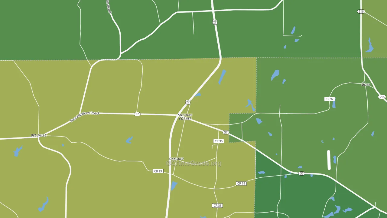 Suttons Corner, GA Map of Drug-Related Crime Rates