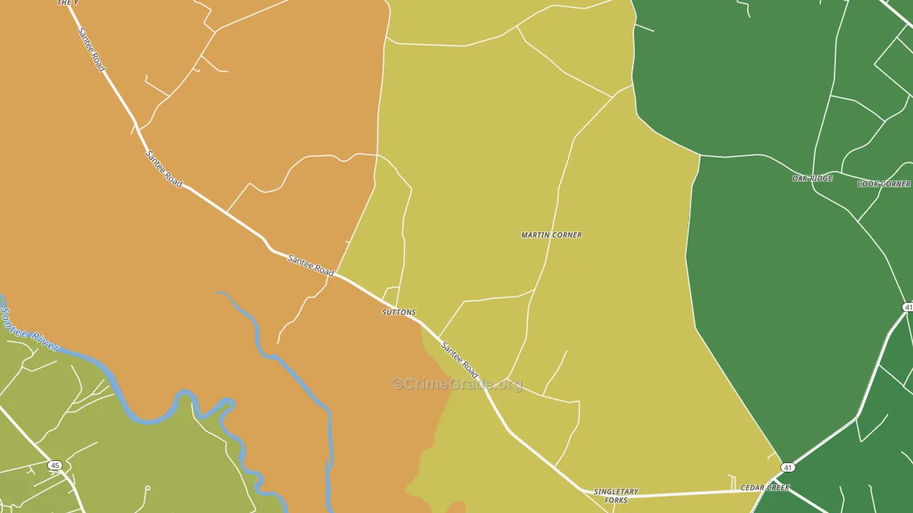 Suttons, SC Map of Drug-Related Crime Rates