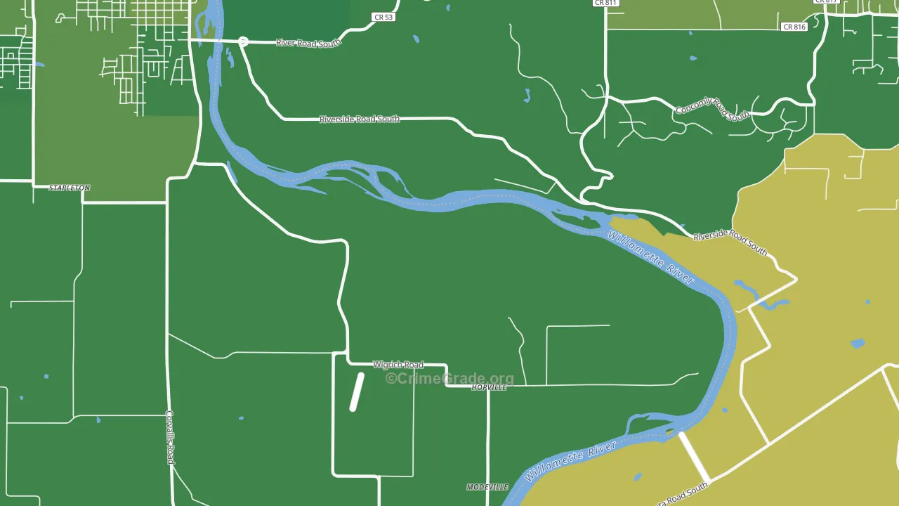 Suver, OR Map of Drug-Related Crime Rates