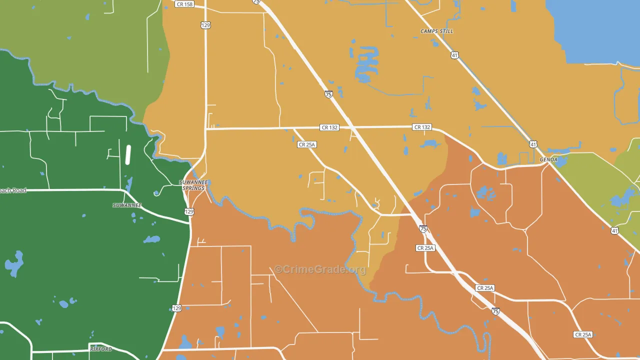 Suwannee Springs, FL Map of Drug-Related Crime Rates