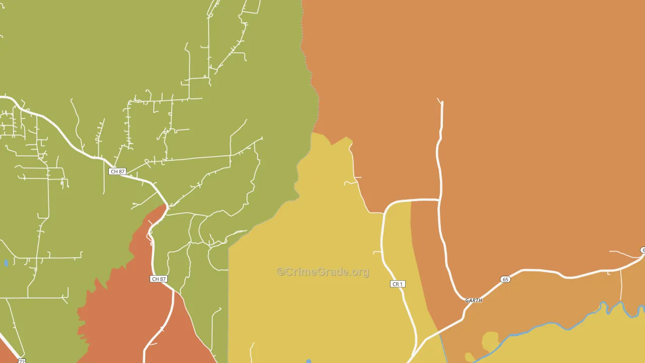 Swaim, AL Map of Drug-Related Crime Rates
