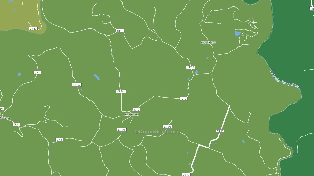 Swamp Run, WV Map of Drug-Related Crime Rates