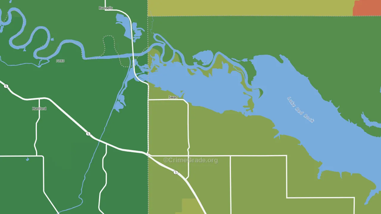 Swan, IA Map of Drug-Related Crime Rates