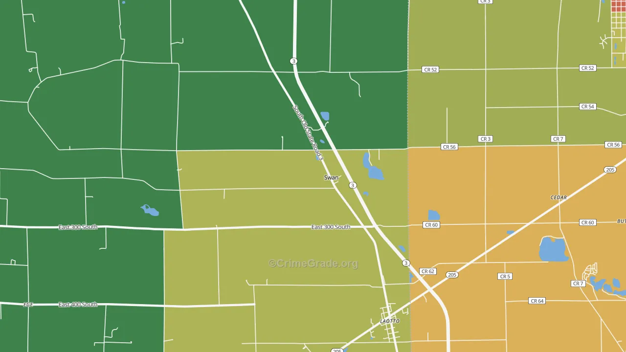 Swan, IN Map of Drug-Related Crime Rates
