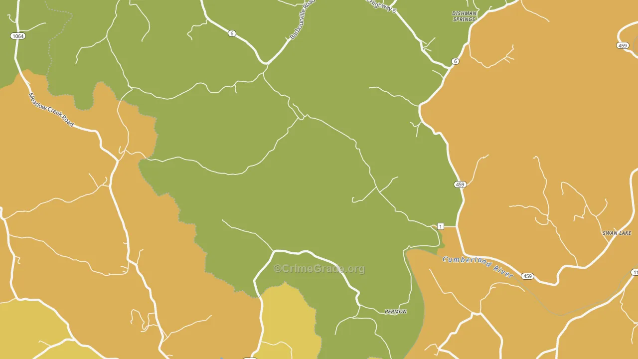 Swan Lake, KY Map of Drug-Related Crime Rates