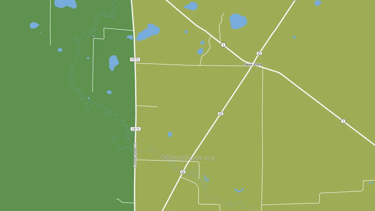 Swan River, MN Map of Drug-Related Crime Rates