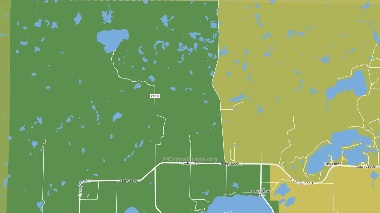 Swanburg, MN Map of Drug-Related Crime Rates
