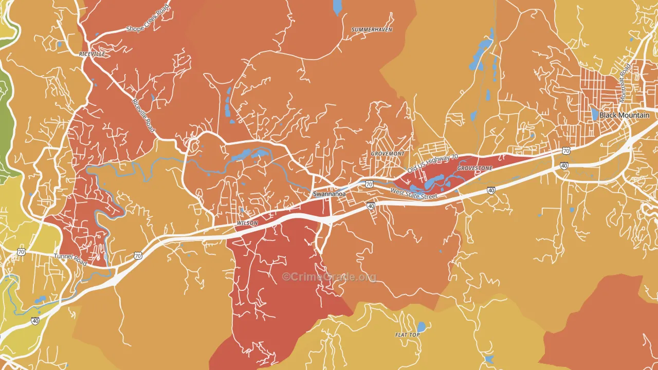Swannanoa, NC Map of Drug-Related Crime Rates