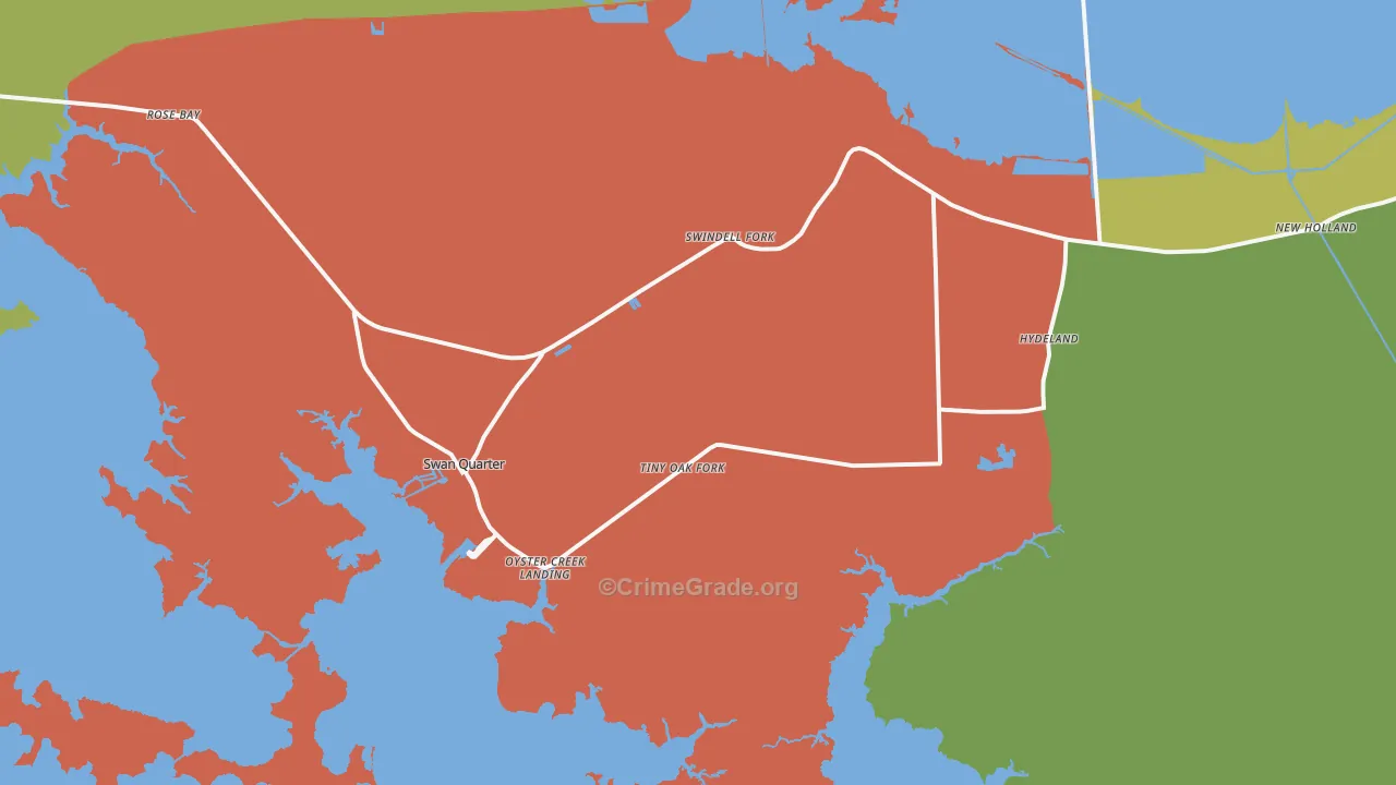 Swanquarter, NC Map of Drug-Related Crime Rates