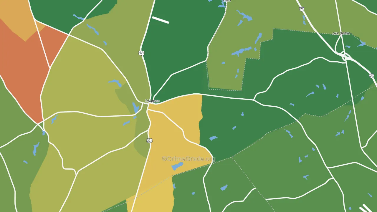 Swansea, SC Map of Drug-Related Crime Rates