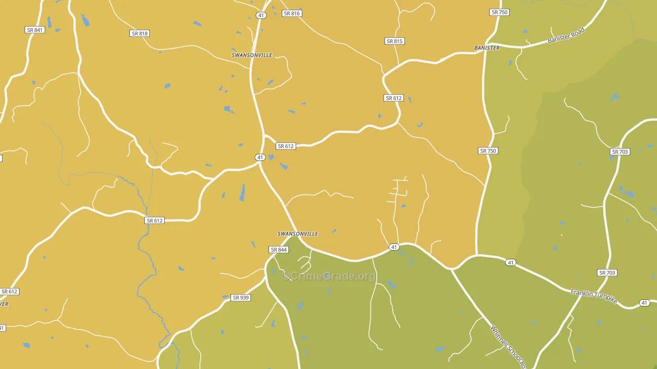 Swansonville, VA Map of Drug-Related Crime Rates