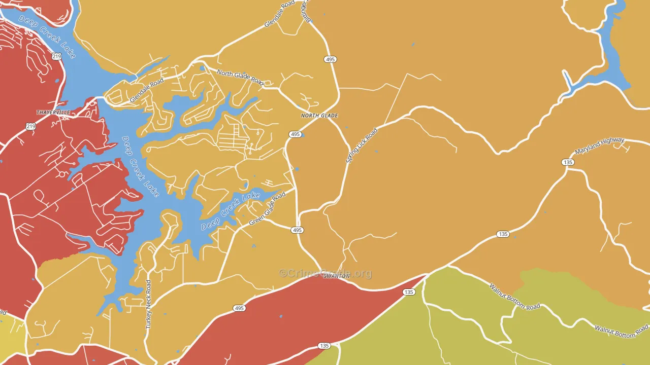 Swanton, MD Map of Drug-Related Crime Rates