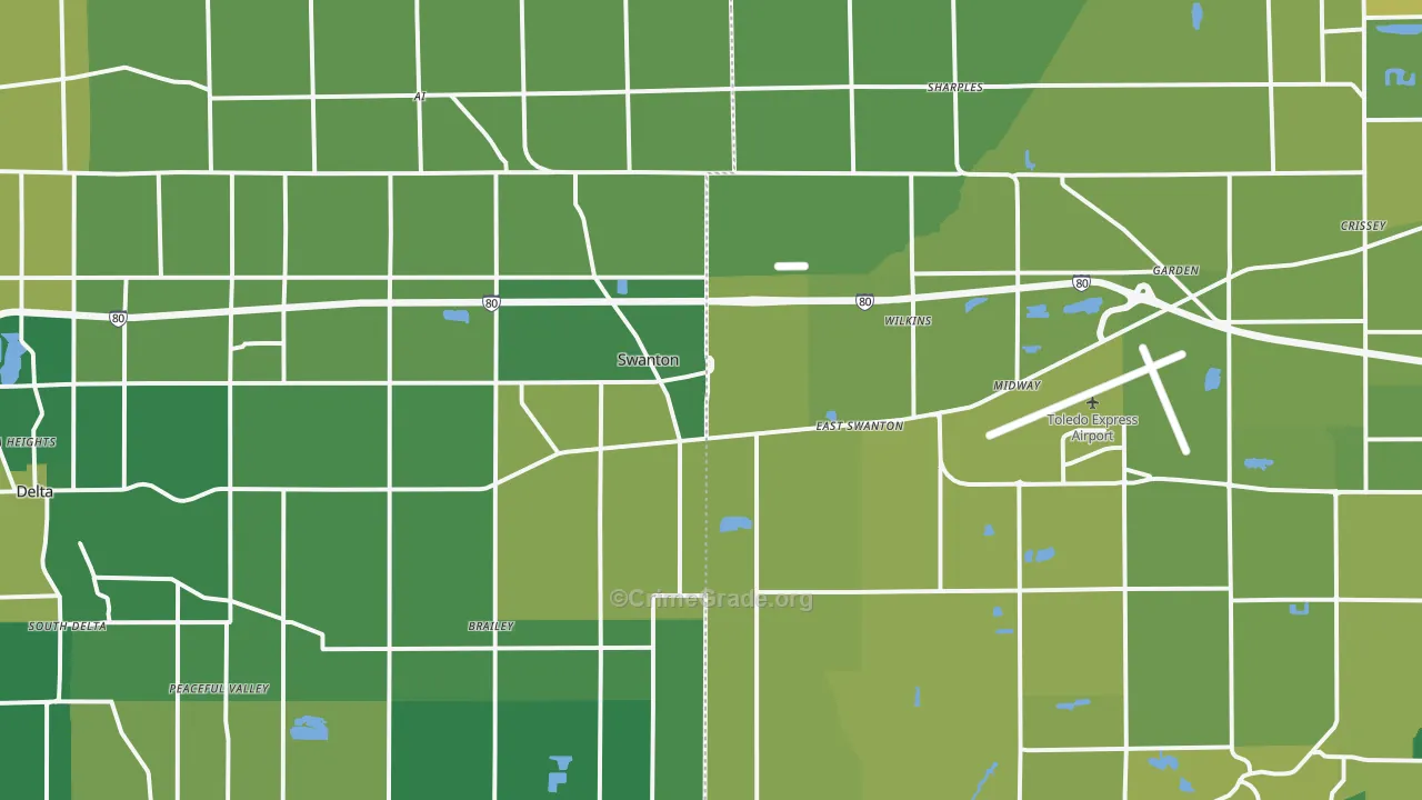 Swanton, OH Map of Drug-Related Crime Rates