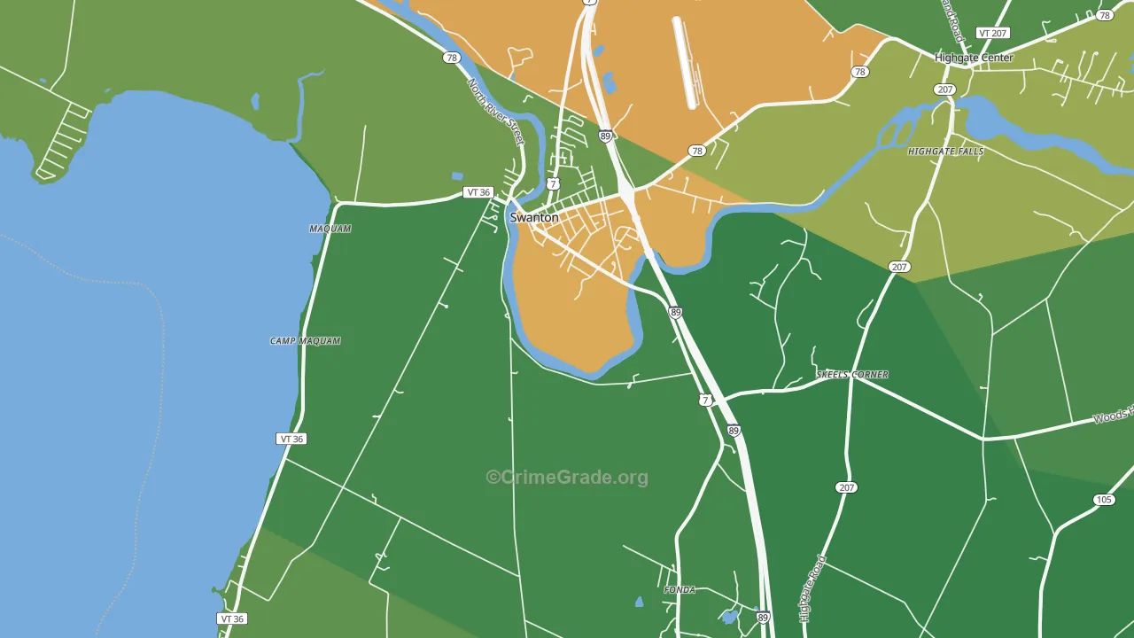 Swanton, VT Map of Drug-Related Crime Rates
