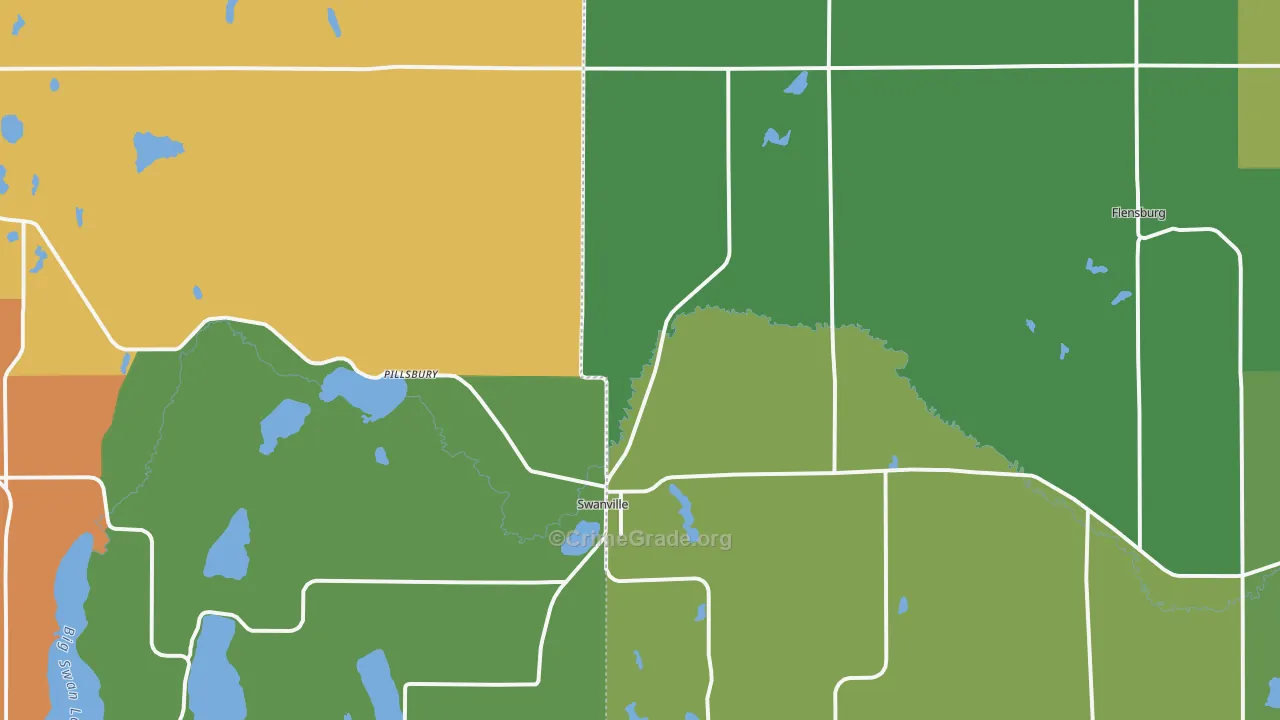 Swanville, MN Map of Drug-Related Crime Rates