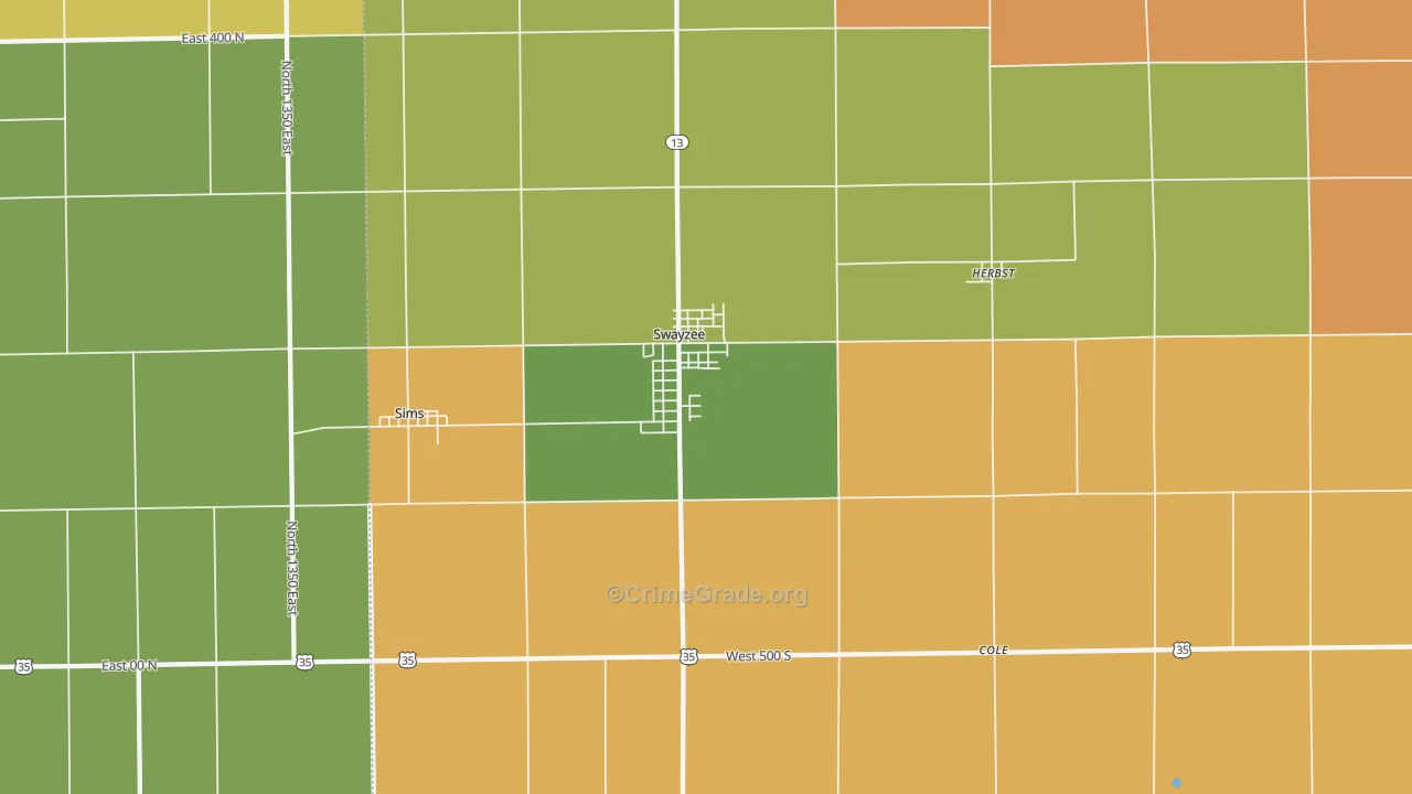 Swayzee, IN Map of Drug-Related Crime Rates