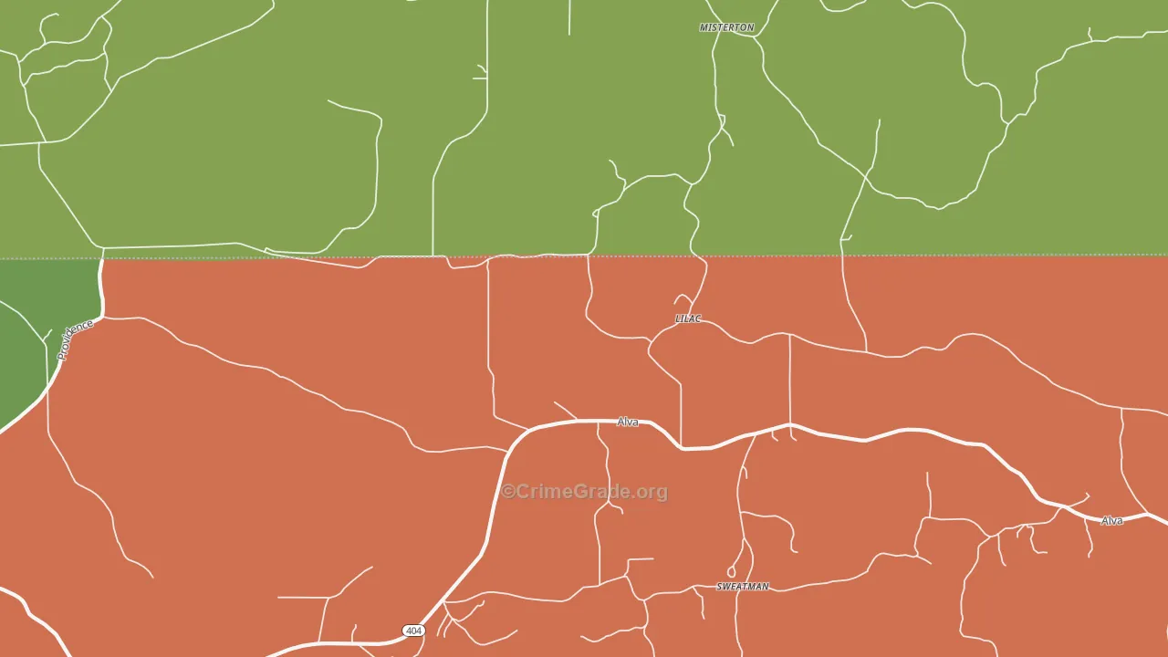 Sweatman, MS Map of Drug-Related Crime Rates