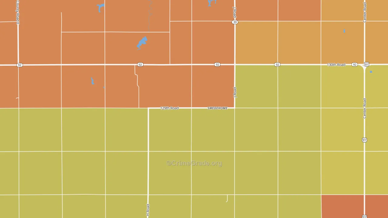 Swedehome, NE Map of Drug-Related Crime Rates