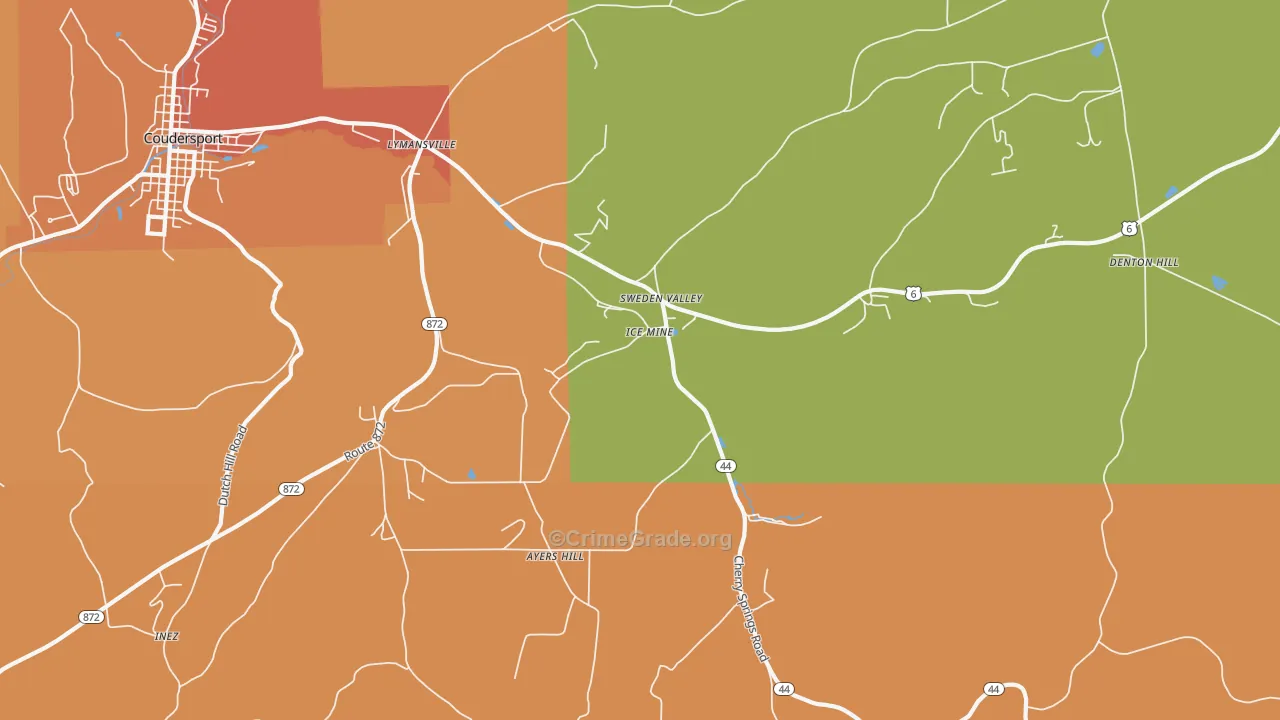 Sweden Valley, PA Map of Drug-Related Crime Rates
