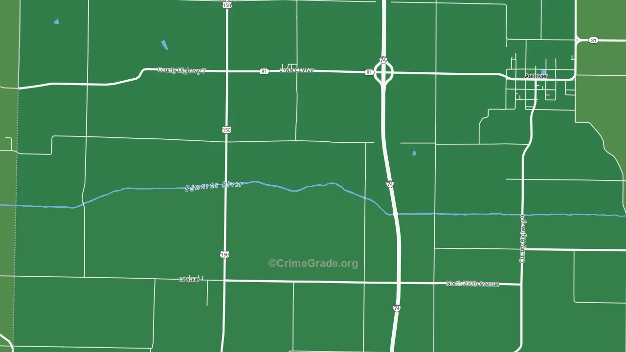 Swedona, IL Map of Drug-Related Crime Rates