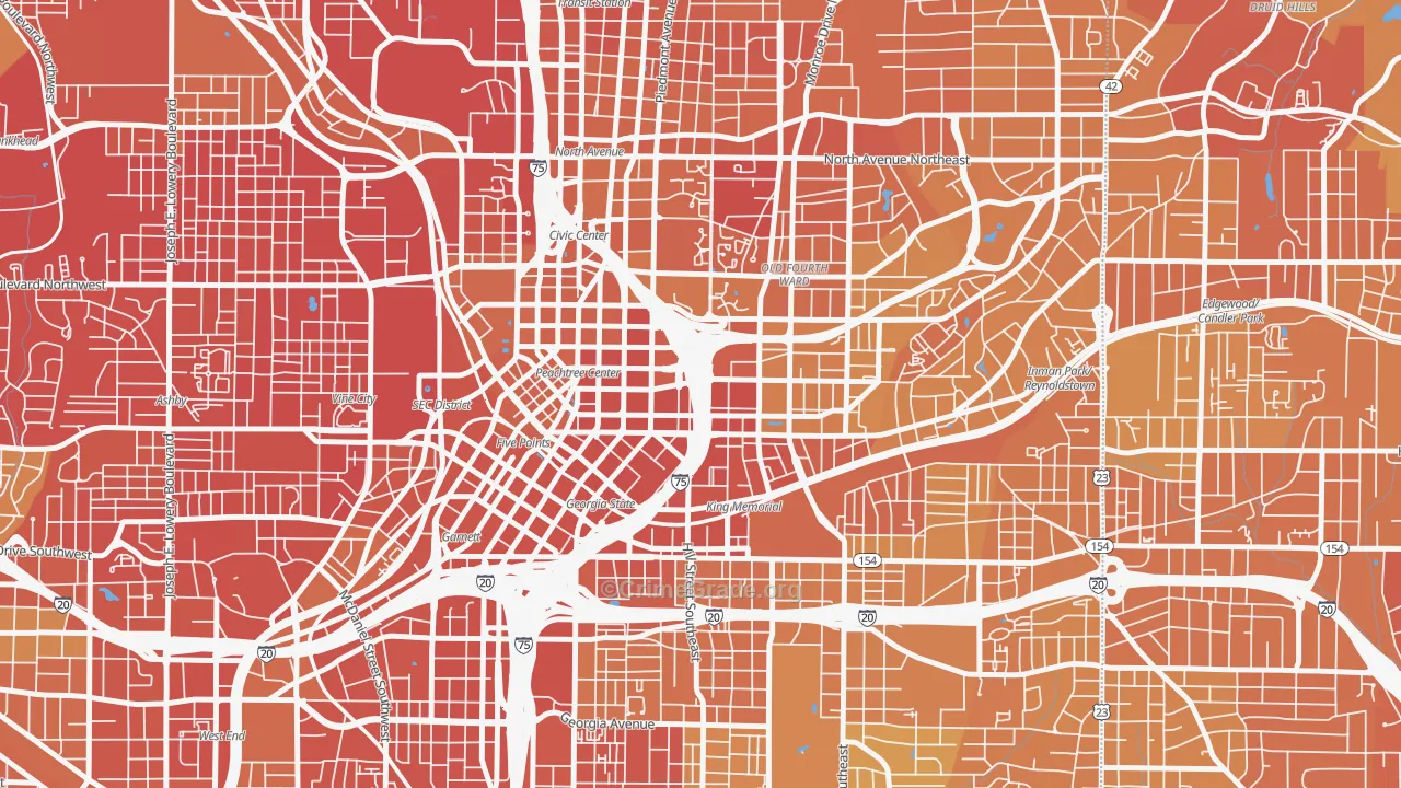 Sweet Auburn, Atlanta, GA Map of Drug-Related Crime Rates