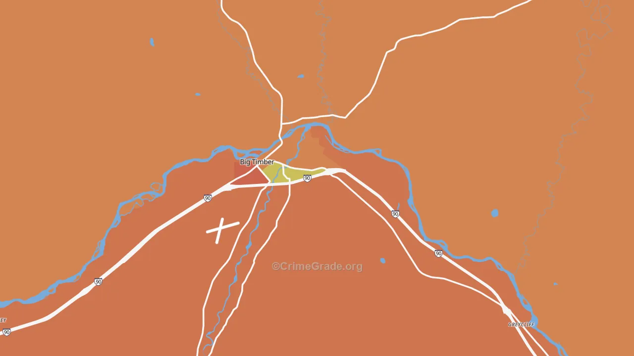 Sweet Grass County, MT Map of Drug-Related Crime Rates