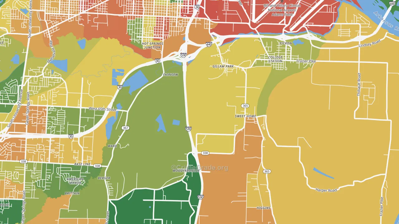 Sweet Home, AR Map of Drug-Related Crime Rates