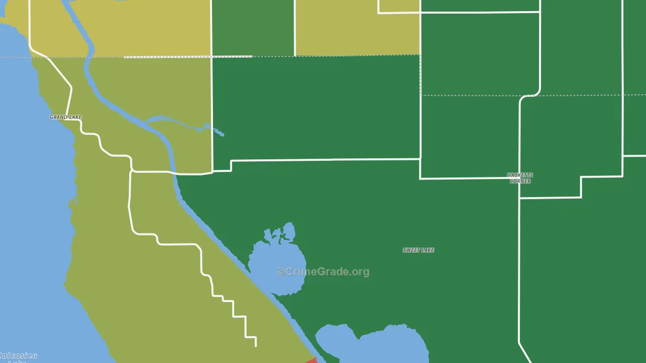 Sweet Lake, LA Map of Drug-Related Crime Rates