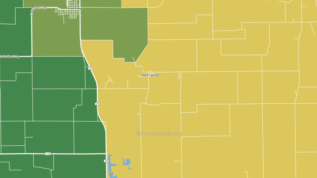 Sweet Water, IL Map of Drug-Related Crime Rates