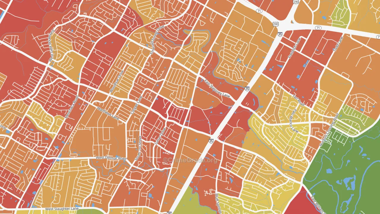 Sweetbriar, Austin, TX Map of Drug-Related Crime Rates