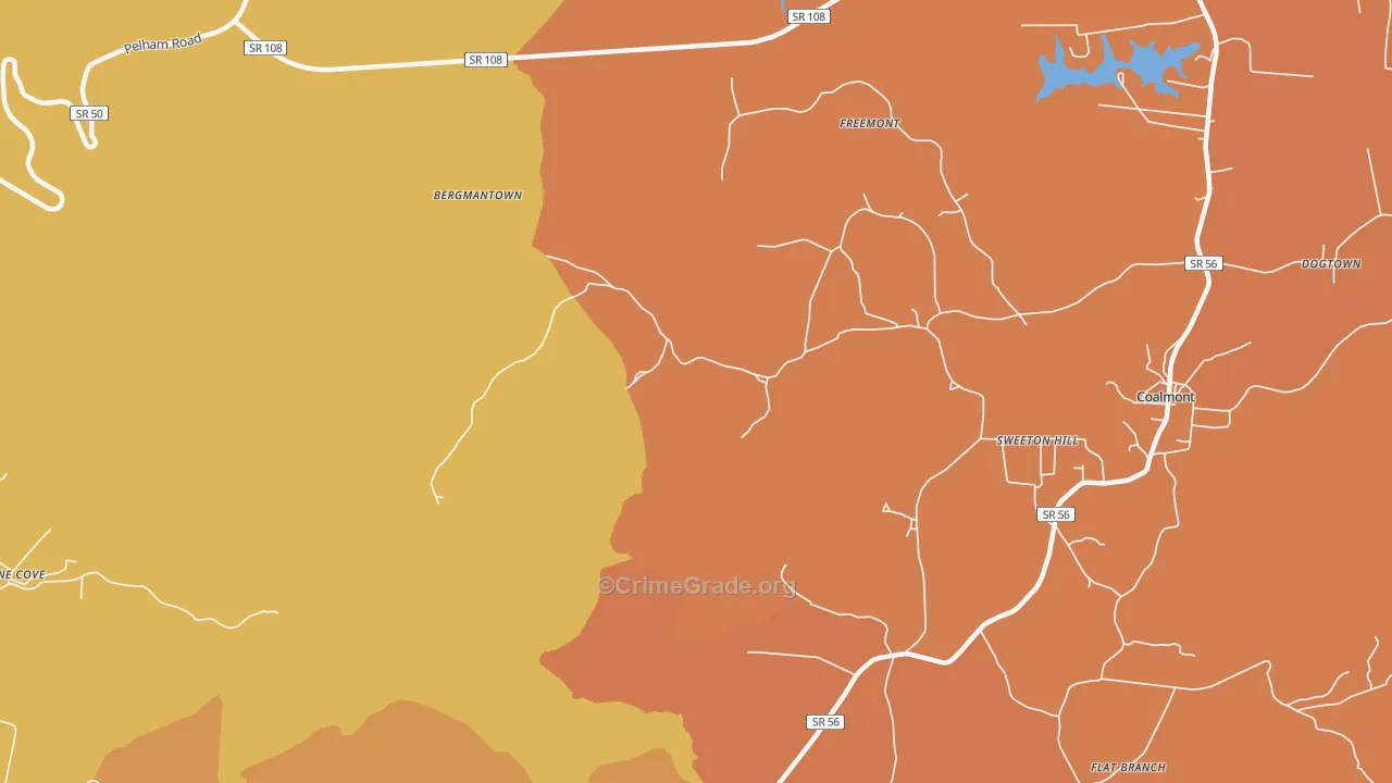 Sweeton Hill, TN Map of Drug-Related Crime Rates