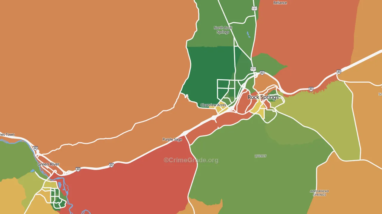 Sweetwater County, WY Map of Drug-Related Crime Rates