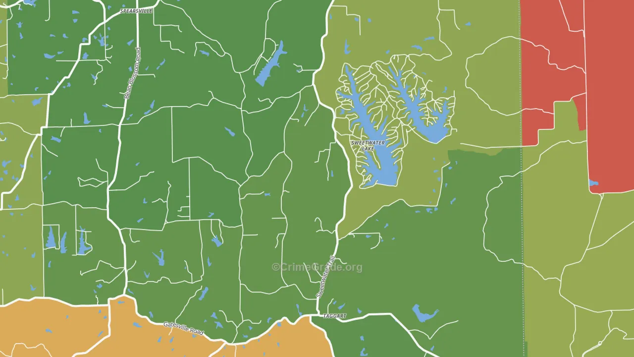 Sweetwater Lake, IN Map of Drug-Related Crime Rates