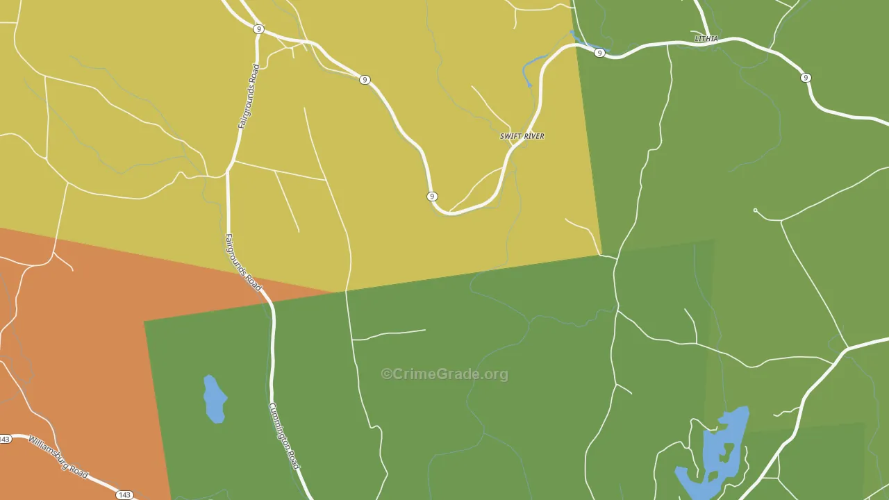 Swift River, MA Map of Drug-Related Crime Rates