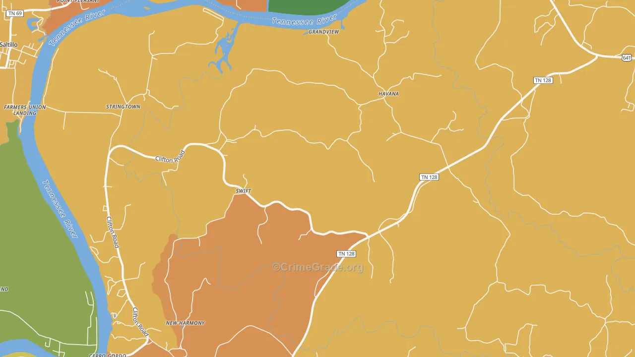 Swift, TN Map of Drug-Related Crime Rates