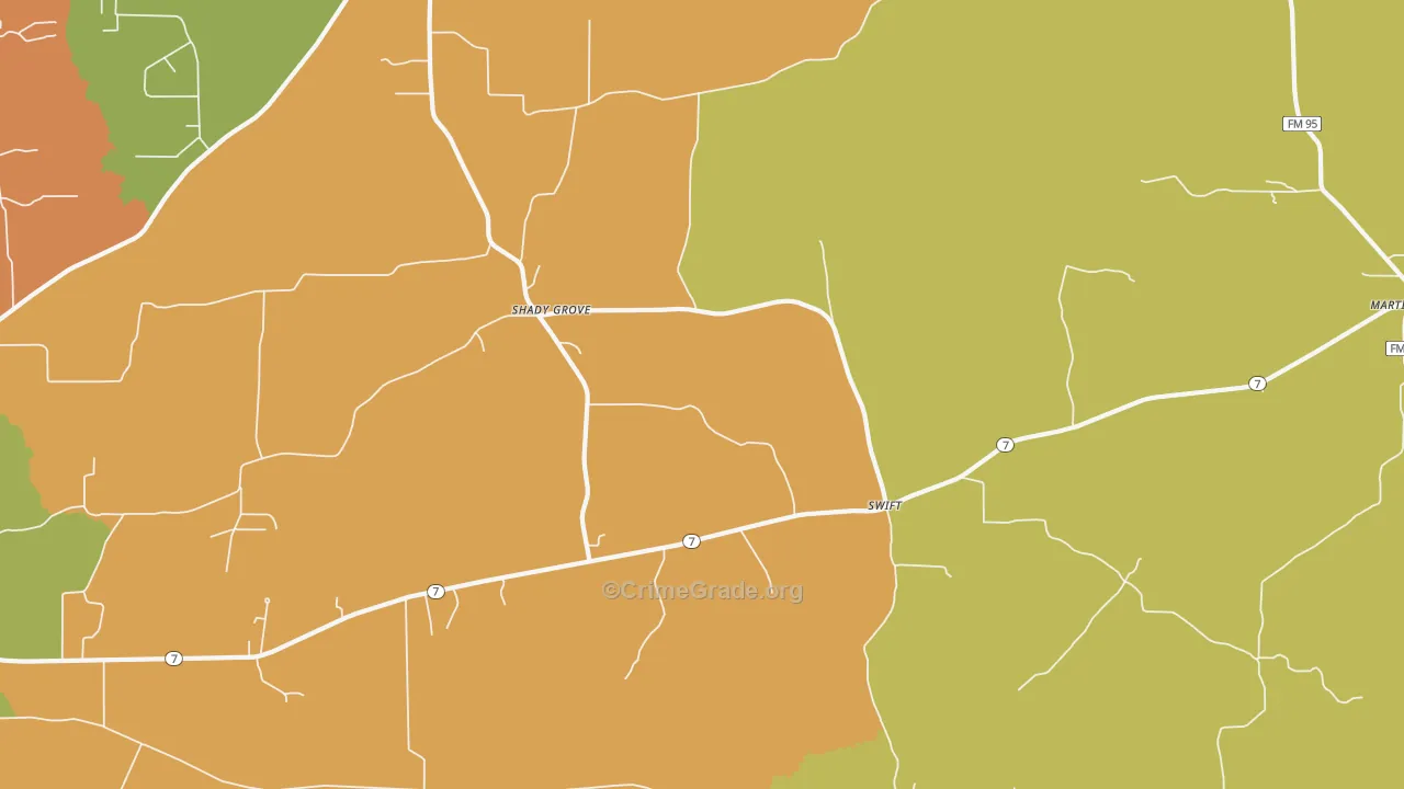 Swift, TX Map of Drug-Related Crime Rates