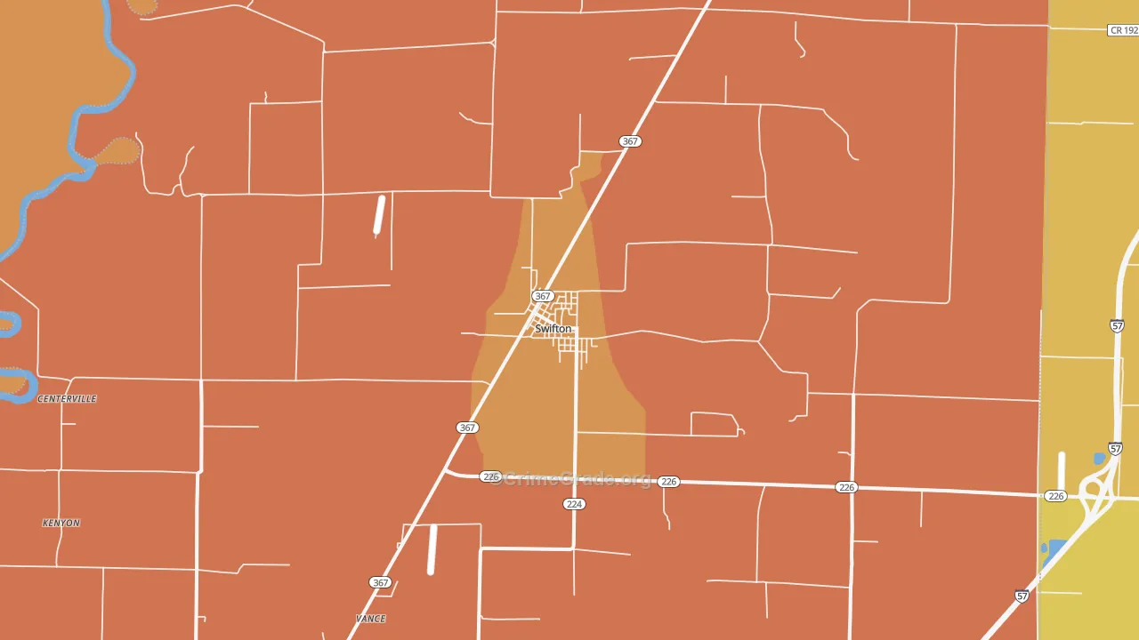 Swifton, AR Map of Drug-Related Crime Rates