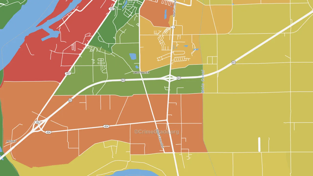 Swiftwater, MS Map of Drug-Related Crime Rates
