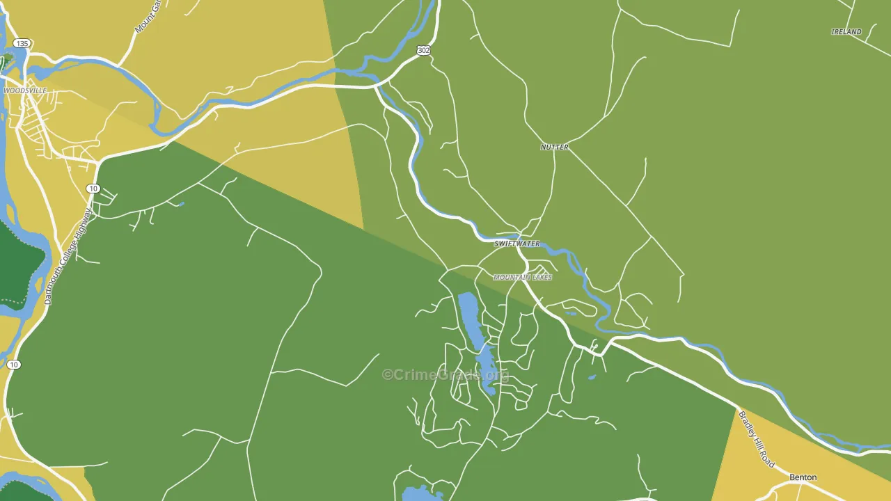 Swiftwater, NH Map of Drug-Related Crime Rates
