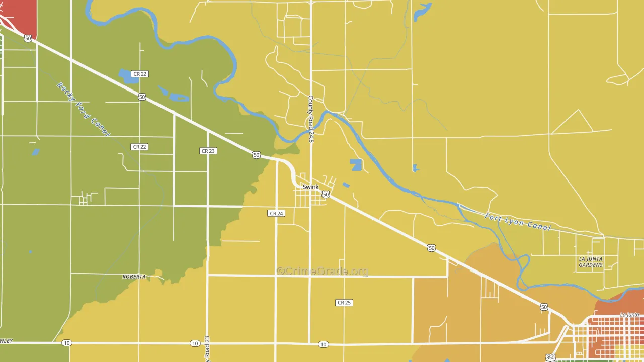 Swink, CO Map of Drug-Related Crime Rates
