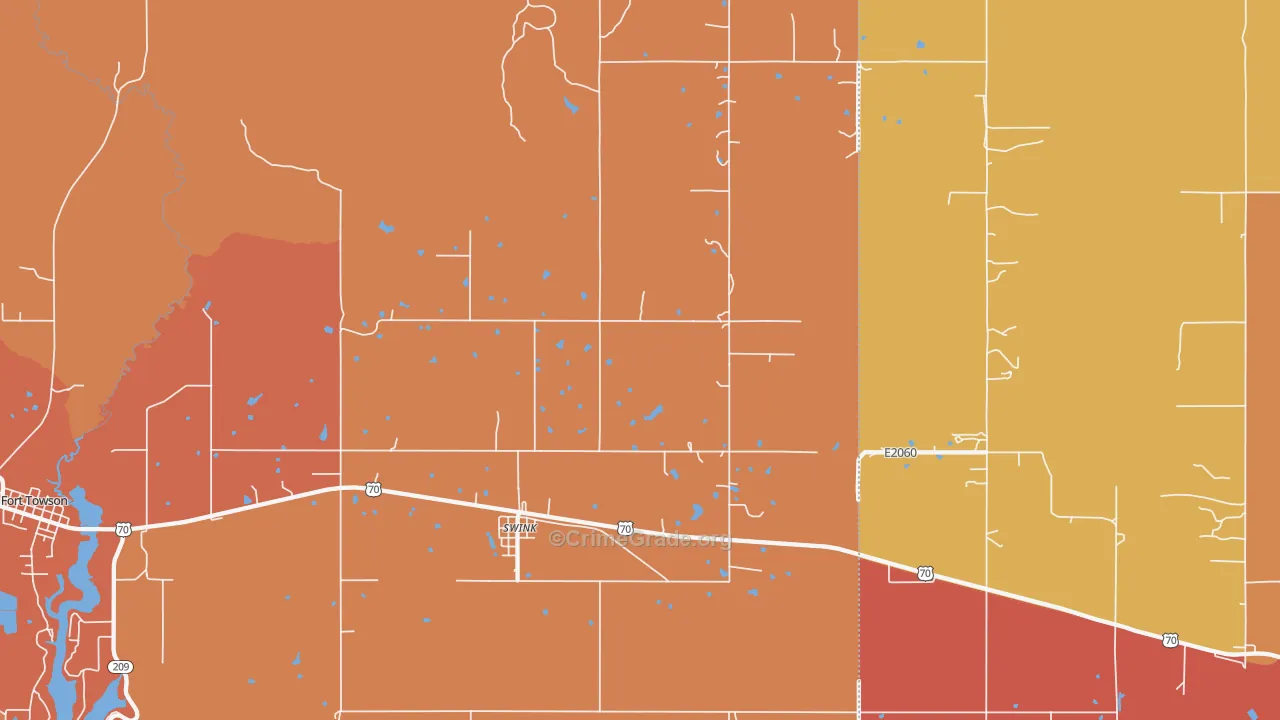 Swink, OK Map of Drug-Related Crime Rates