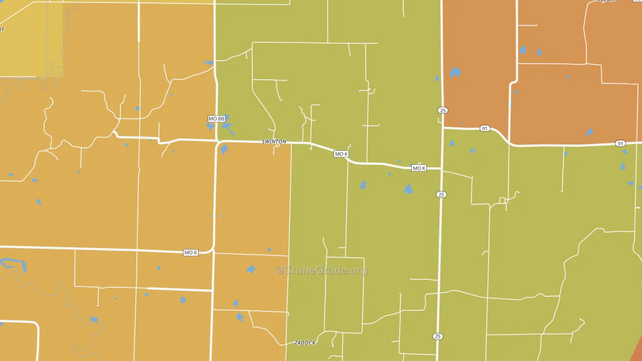 Swinton, MO Map of Drug-Related Crime Rates