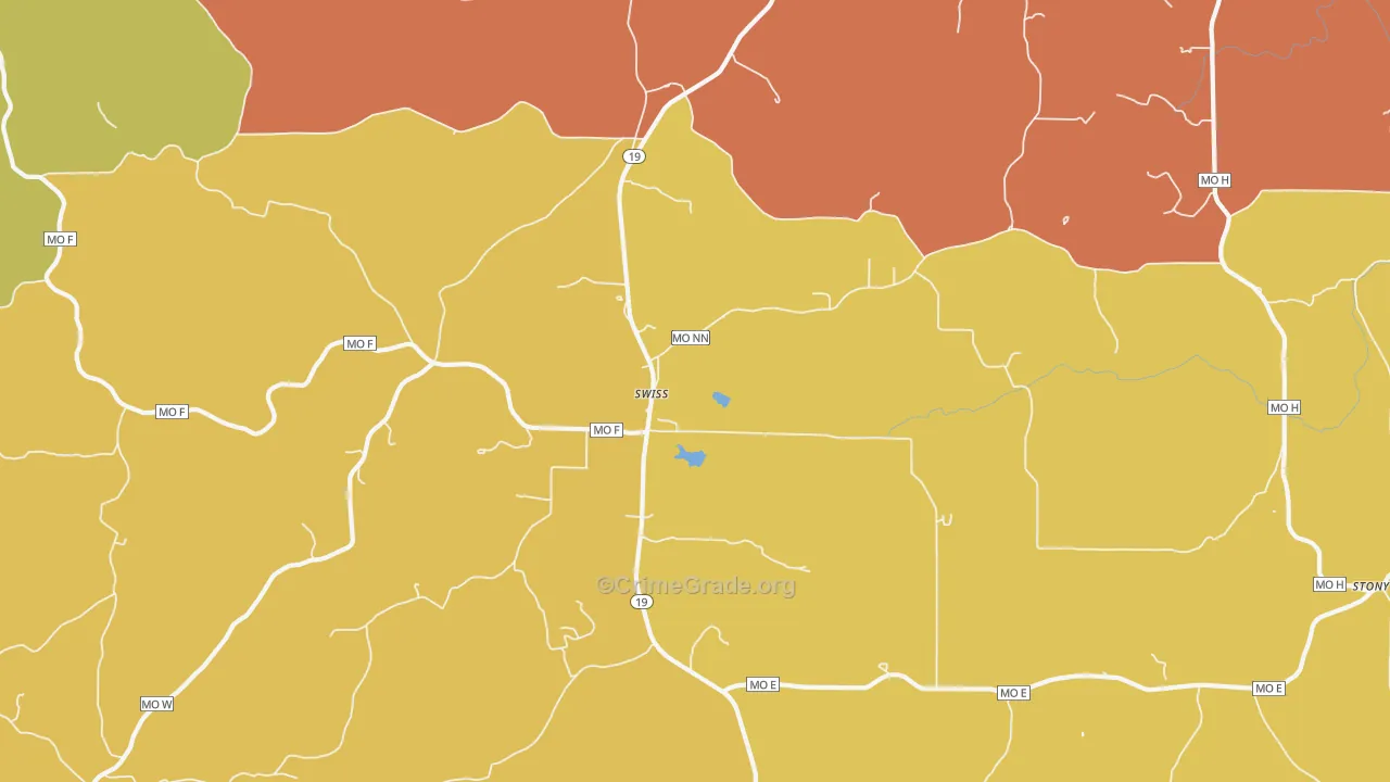 Swiss, MO Map of Drug-Related Crime Rates