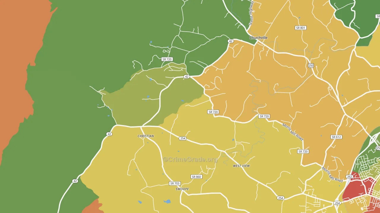 Swoope, VA Map of Drug-Related Crime Rates