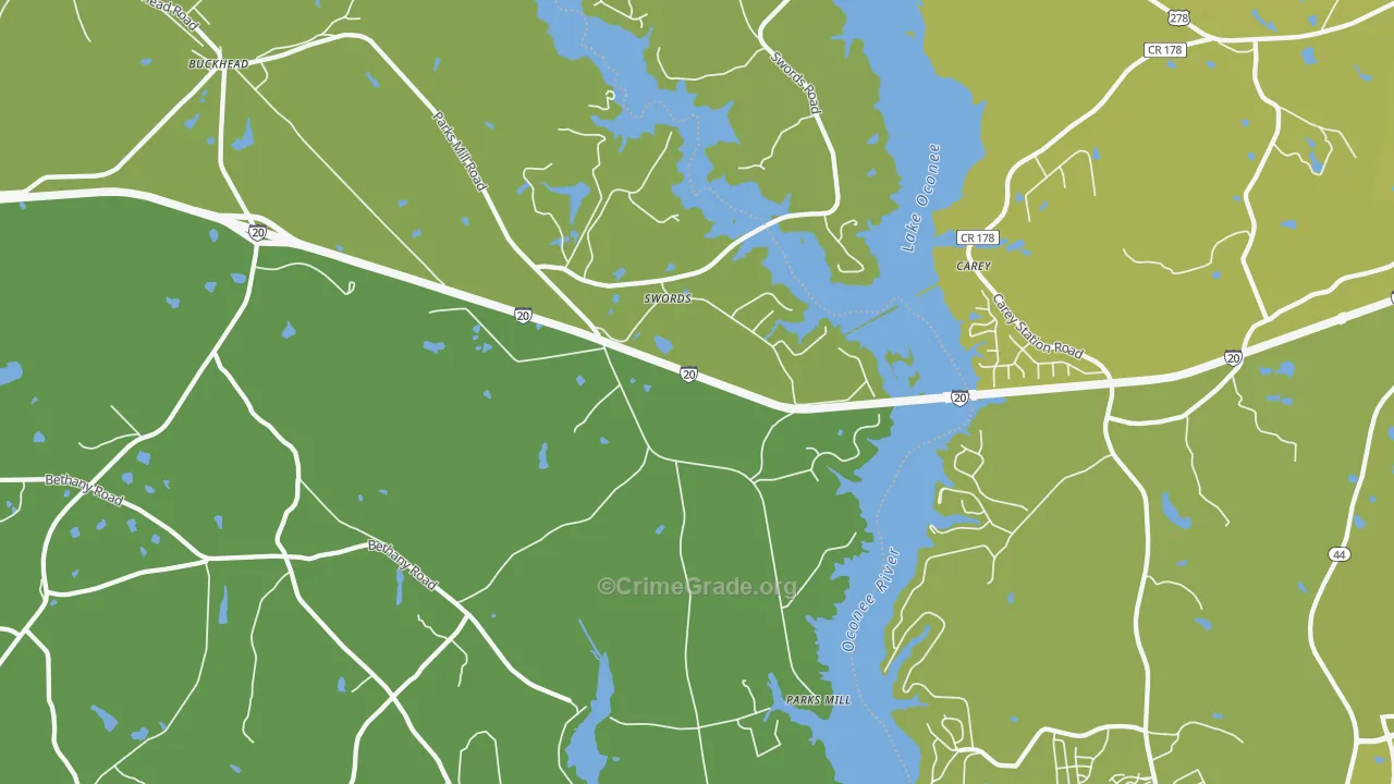 Swords, GA Map of Drug-Related Crime Rates